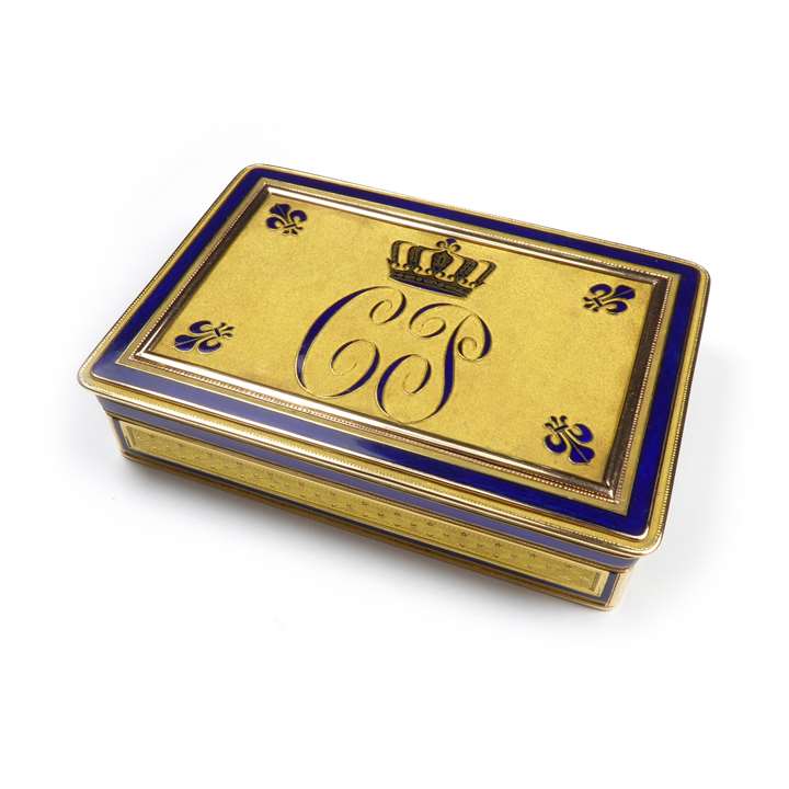 French gold and enamelled Royal presentation box